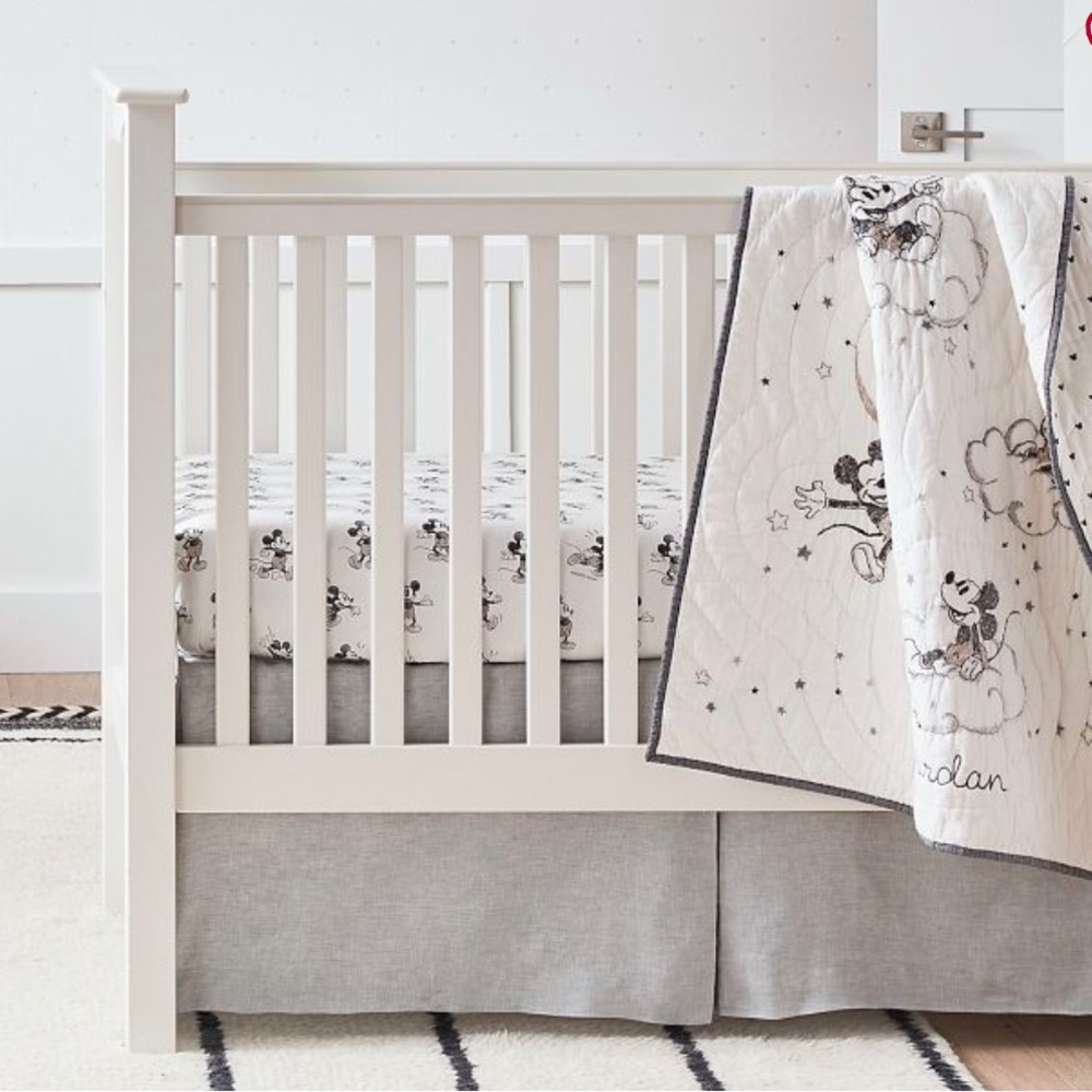 Pottery Barn Kids Baby Crib Set - Crib Skirt and 3 Fitted Crib Sheets